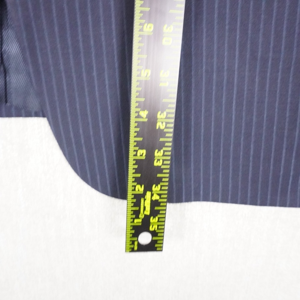 Burberry Pinstripe 100% Wool Blazer Jacket Sports Coat Dark Navy Men's Sz 46L - Picture 2 of 12